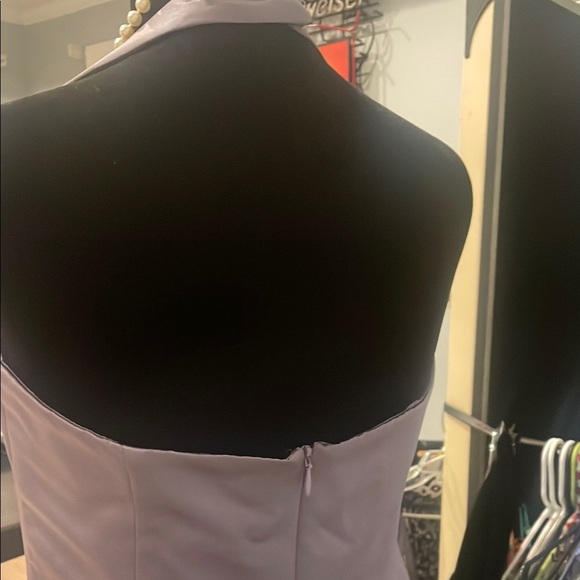 Elegant Plum purple Halter Dress /prom formal style - Picture 3 of 3